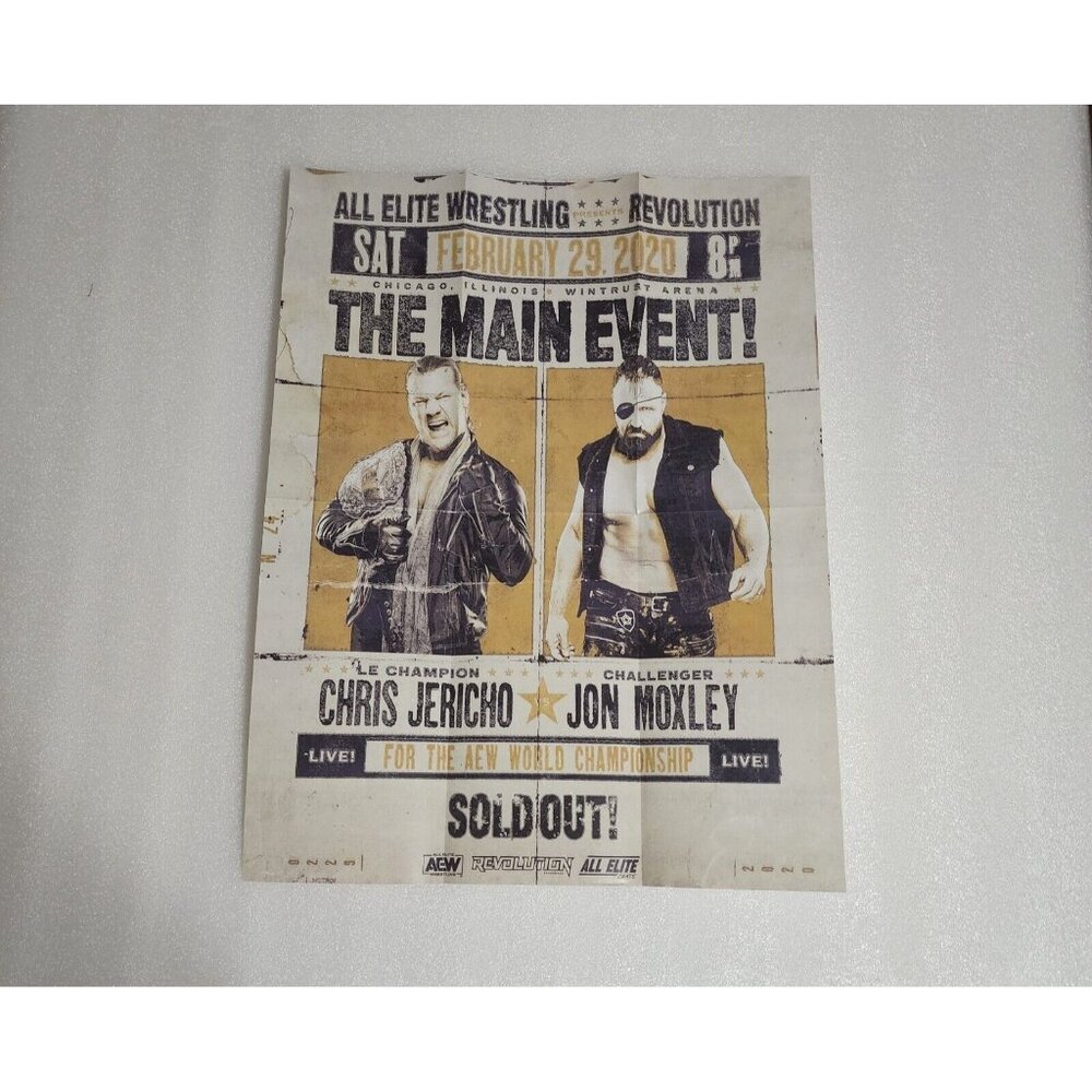 AEW Revolution Poster Chris Jericho vs Jon Moxley Pro Wrestling Crate 11x22